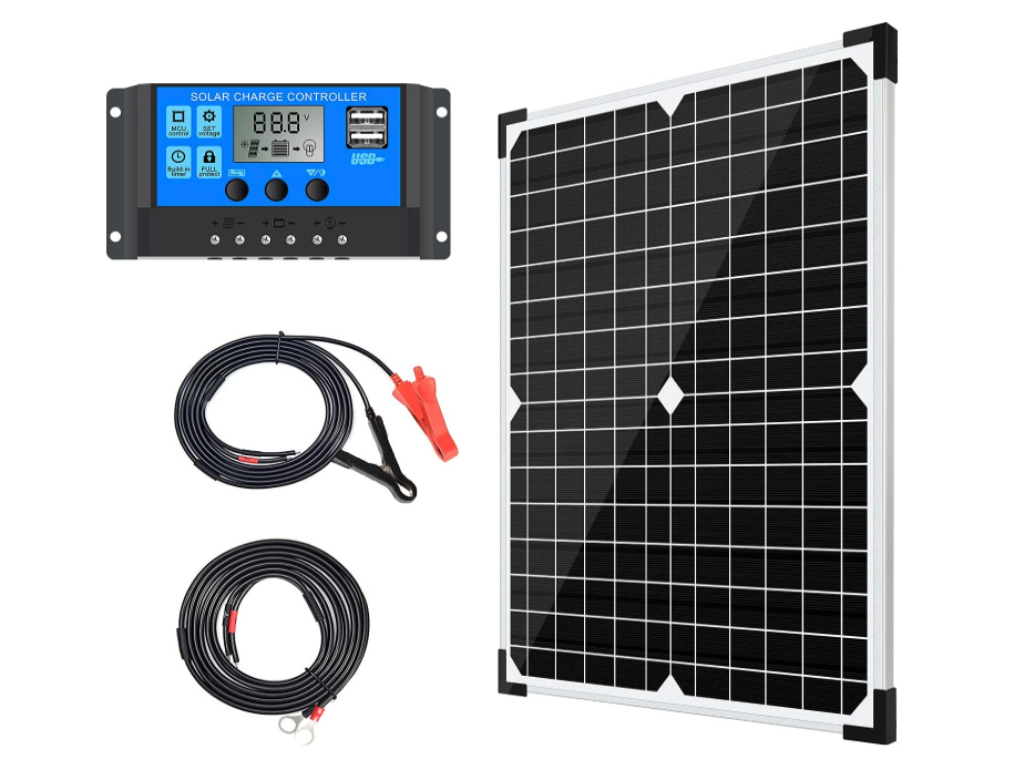 Apowery Kit Painel Solar 20W 12V Monocristalino com Controlador