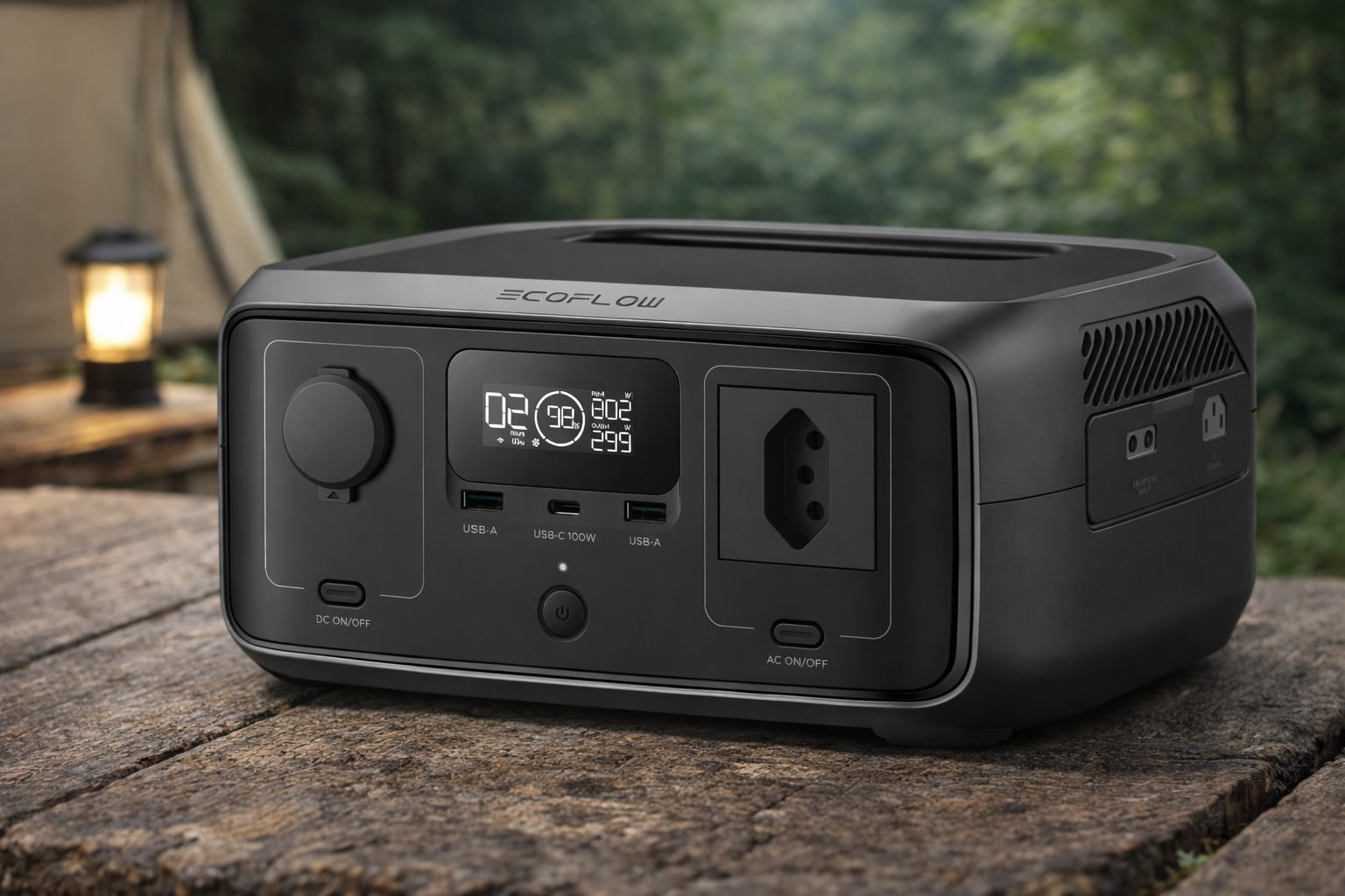 Estação de Energia Portátil EcoFlow RIVER 3 em uso