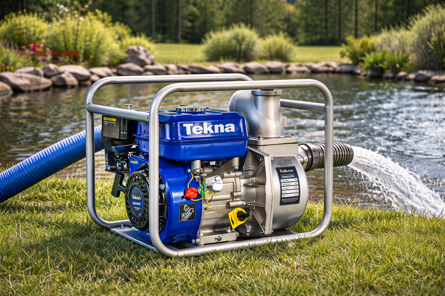 Motobomba a gasolina Tekna Auto Escorvante 196cc puxando água