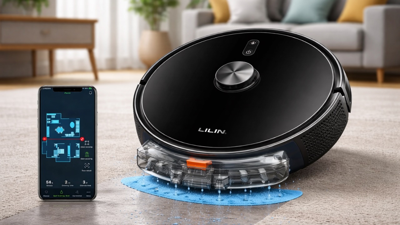 Robô Aspirador Inteligente LILIN X6 com Navegação LiDAR 360° Mapeando o Piso