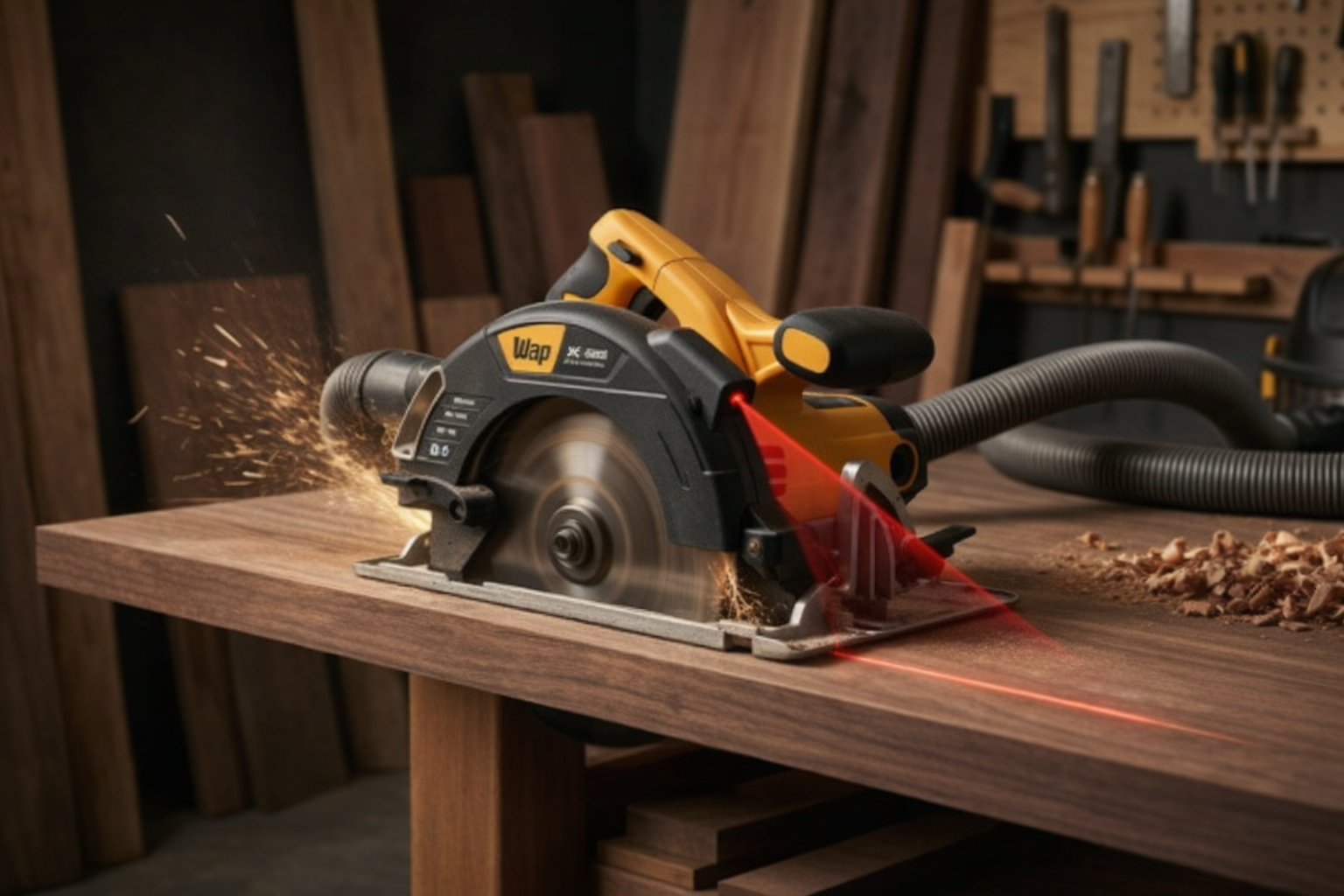 Serra Circular WAP ESC 1500 em ação na marcenaria